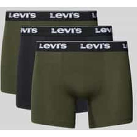 Levi's Herhalingslogo Heren 3-Pack Boxers Khaki Combinatie