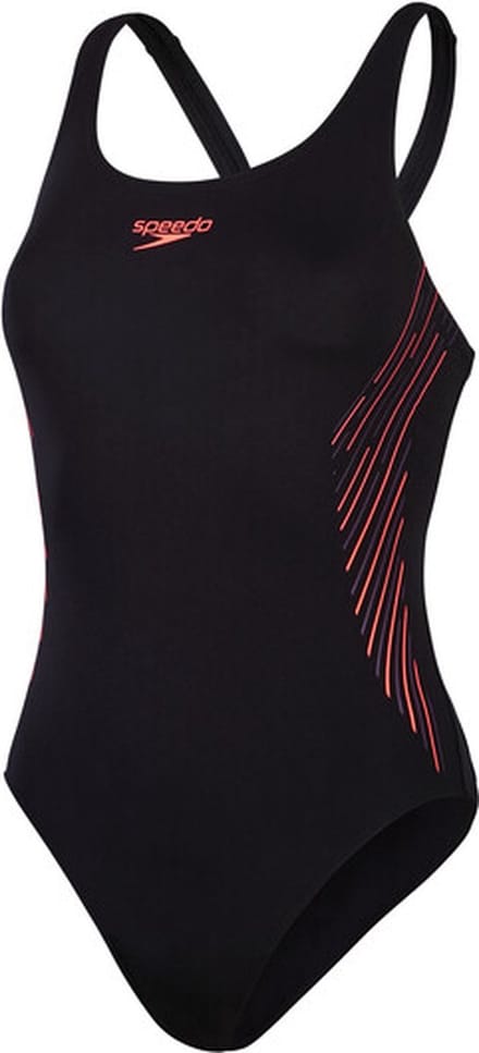 Speedo Placement Muscleback Zwart/Rood Sportbadpak - Maat 40