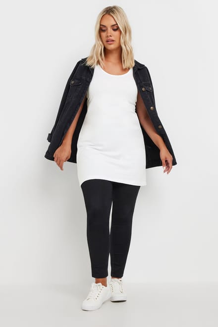 Yours Lange Top Van Katoen In Witsize 42