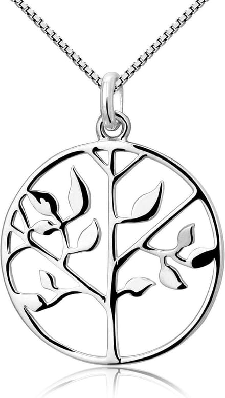 Montebello Ketting Bao - 925 Zilver Gerhod. - Levensboom - ∅20mm - 45cm