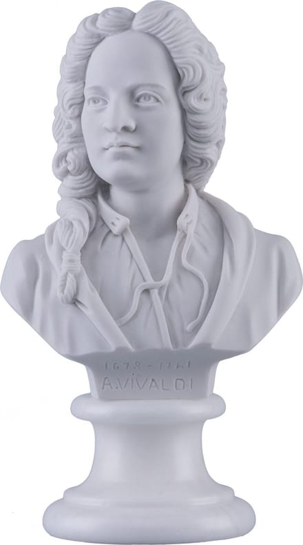 Music Gifts - Albast borstbeeld Vivaldi - 15 cm
