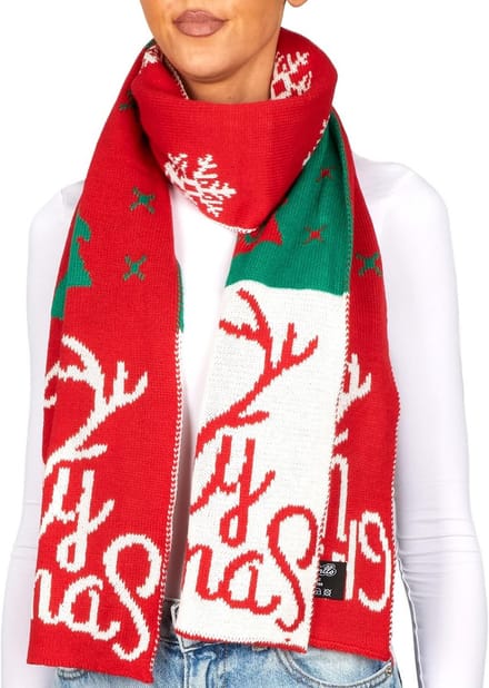 Warme, Oversized Winter Sjaal Unisex met Kerstprint – 30 x 200 cm