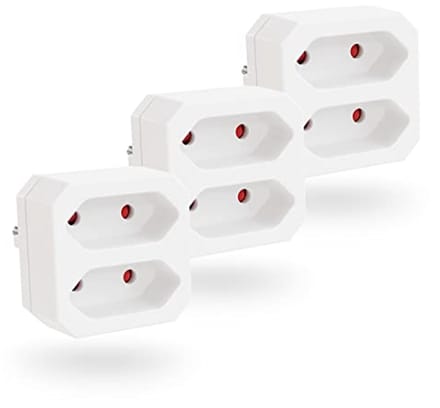 Dubbele stekkeradapter voor stopcontacten tot 1100 W - stekker 2-voudig