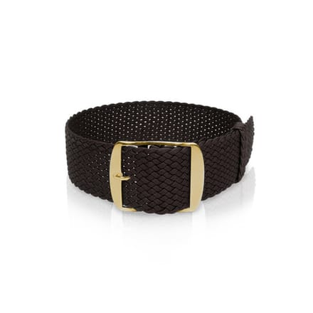 Zwarte nylon band, 18 mm, gele sluiting