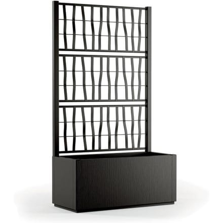 STEFANPLAST Bac a fleur/jardiniere ETHICA rectangulaire 80 cm avec treillis - 80x36xh 140 cm - Graphite