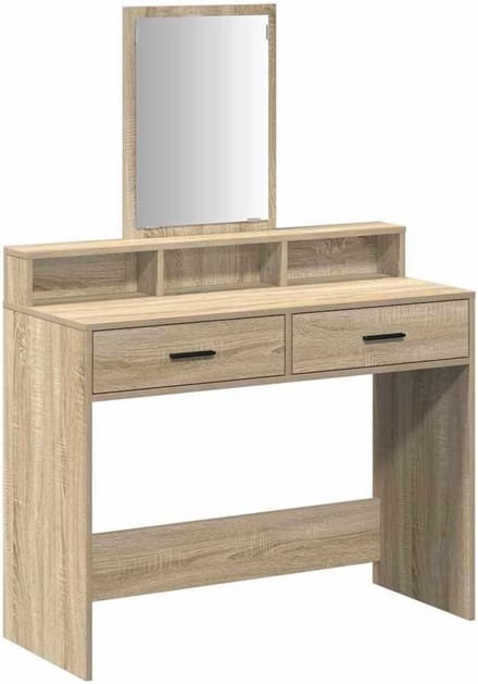 Moderne Kaptafel met Spiegel en 2 Lades in Sonoma Eiken Kleur