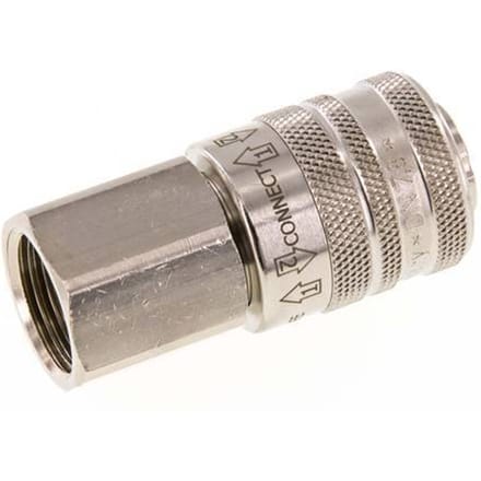 Vernikkeld Messing DN 7.8 Safety Luchtkoppeling Snelkoppeling G 1/2 inch Binnendraad - CLS7-F-BN-SE-012