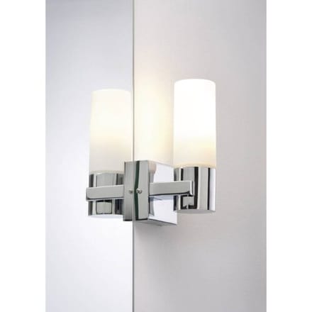 LED-spiegellamp Gemini IP44 E14 230V max. 2x20W dimbaar Chroom, Satijn