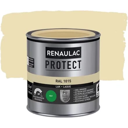 Renaulac Houtlak Protect - Mat - Licht Ivoorkleurig Ral 1015 - 250ml