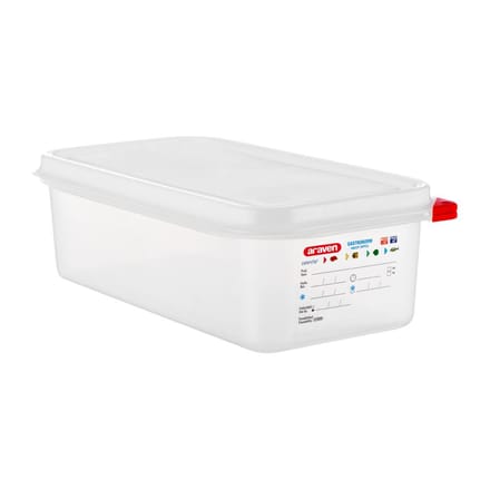 Araven polypropyleen 1/3 gastronorm voorraadcontainer 4L (4 stuks)
