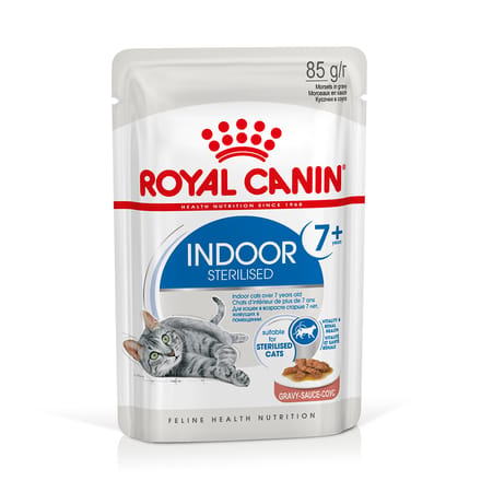 48x85g Indoor Sterilised 7+ in Saus Royal Canin Kattenvoer
