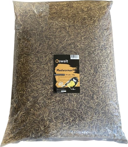 Oswalt Meelwormen - Gedroogd - 30 Liter - 5KG - Buitenvogelvoer