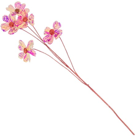 Kunstbloem holo roze/rood