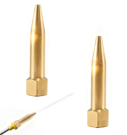 Dailygoods- Hogedrukmondstuk Goud - 2 Stuks - M14 Schroefdraad - Lang Bereik 5-15 Meter - Koper - Corrosiebestendig - Sproeikop