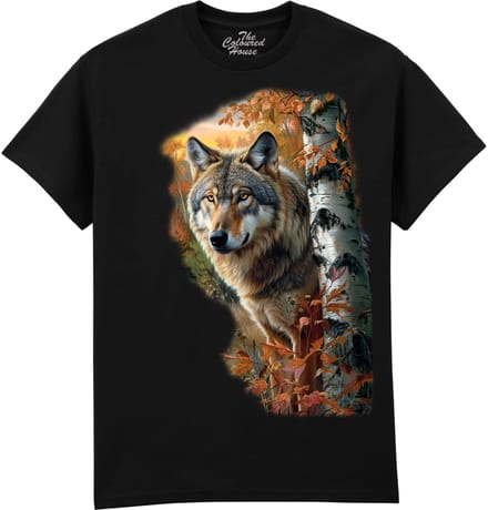 Forest Wolf Portrait The Coloured House T-shirt M
