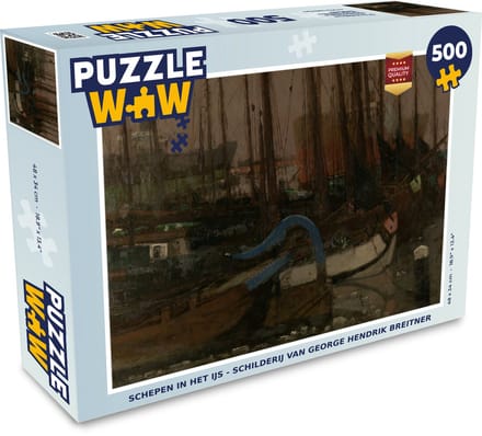 Puzzel Schepen in het ijs - Schilderij van George Hendrik Breitner - Legpuzzel - Puzzel 500 stukjes