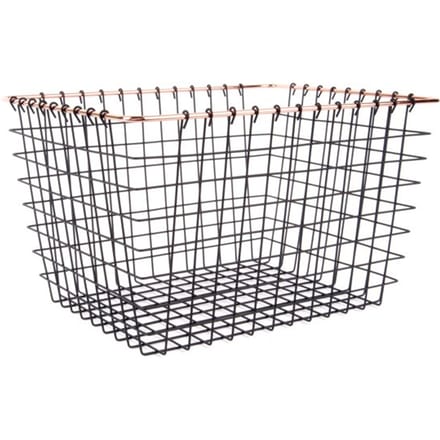 Present Time (Pt,)- Decoratieve opbergmand - Metaal - 35x35cm -Zwart/Koper
