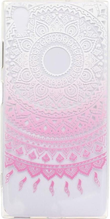 Shop4 - Sony Xperia XA1 Plus Hoesje - Zachte Back Case Mandala Transparant