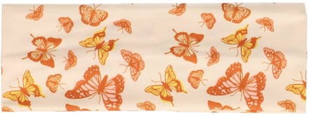 Haarsoires Haarband Stof 8cm - Vlinder Print - Creme Bruin Geel
