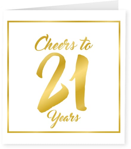 Gold white cards - 21 years