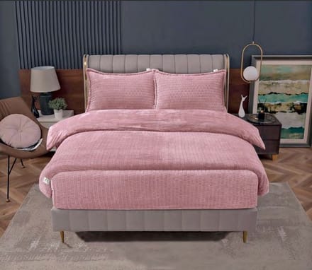 Beau Maison Sherpa Flanel Easy Dekbed - 160x220cm - Dark Pink
