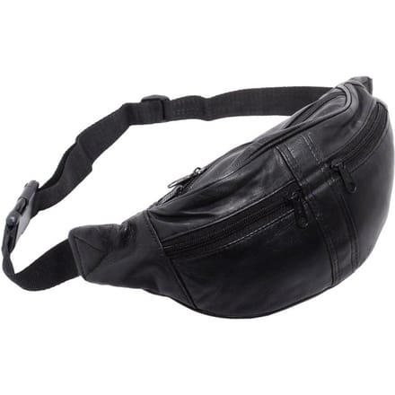 Rojafit Heuptas-Groot-4 vakken-Zwart-Nappa Leer-Afmeting ca. 34 x 8 x 15 cm.
