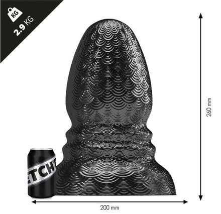 Stretch'r - Ripple - XXL Buttplug - Metallic Zwart XL