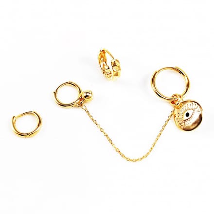 Dottilove Sieraden - Oorringen Set - 4 Stuks - Dames Oorbellen - Gold Plated