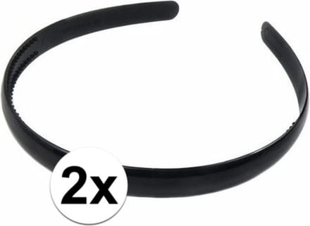 *** 2x Zwarte Diadeem - de perfecte basis haarband voor lange haren - Model Kapper Haar vast van Heble® ***