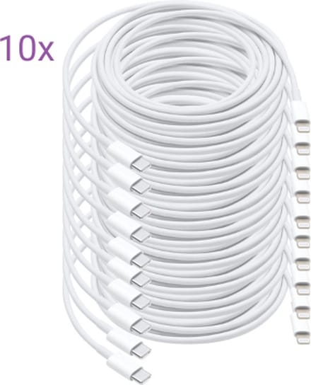 Viewr - USB-C naar iPhone Lightning kabel - 10 Stuks - 1 Meter - Oplader Kabel - Snel Lader