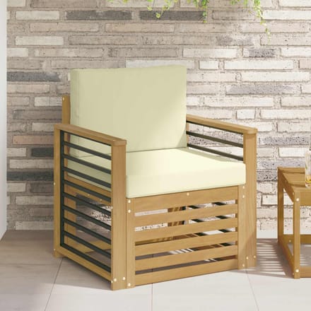 vidaXL - Buiten - bank - set - Polyester - Wit