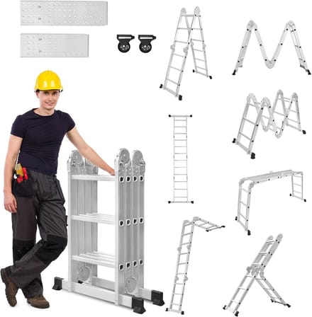 Vouwladder - Telescopische Ladder - Aluminium trap - ladder hulp