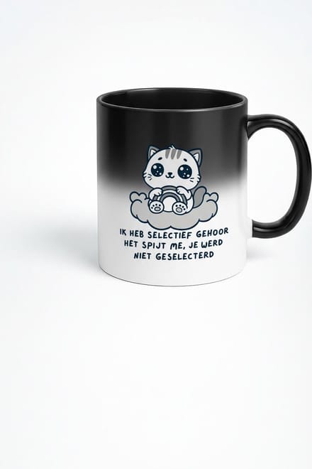 Grappige Magic Mug - Selectief Gehoor - Gepersonaliseerde Koffiemok Cadeau