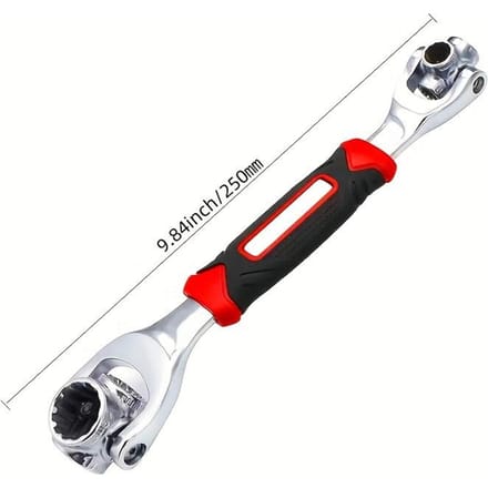 52-in-1 Multifunctionele Dopsleutelset - 8-19mm Antislip Handvat & Roterend Botontwerp - Universele Sleutel lichtgrijze kleur