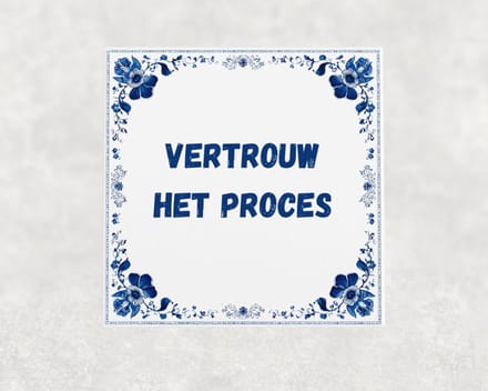 Spreuk tegel 15x15 cm Vertrouw het proces