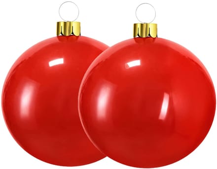 Christmas Decoration mega grote kerstbal - 2x - 65 cm - rood - opblaasbaar
