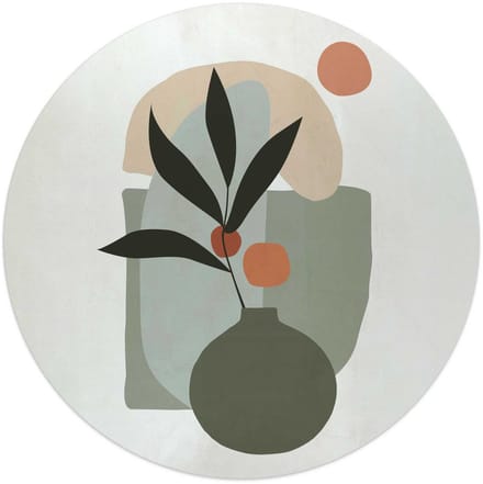 Glasschilderij Vaas met bloemen - Ø 50 - Glas - REINDERS