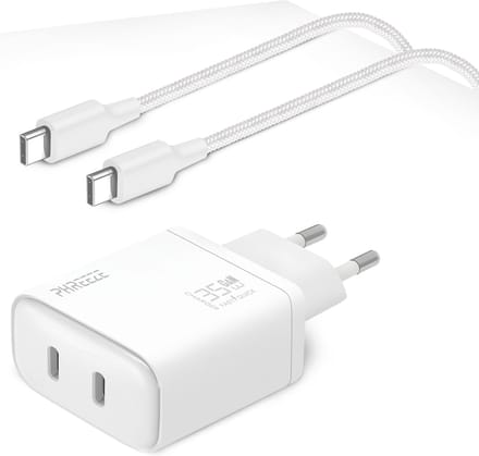 35w snellader - Usb C kabel - 1 Meter - Usb C Oplader - 2 usbC Poorten - GaN