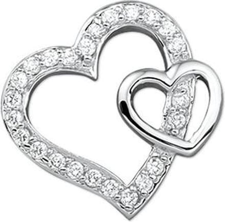 hanger hart zirkonia zilver gerhodineerd