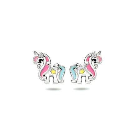 Zilver Gerhodineerd Oorknoppen Eenhoorn 1337277