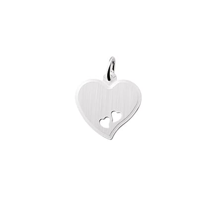 Zilver Gerhodineerde Graveerhartje gediamanteerd 1329805