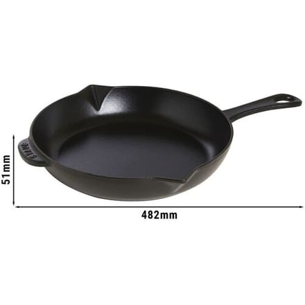STAUB PANS - Koekenpan met schenktuit - Ø 260mm - Gietijzer - Zwart