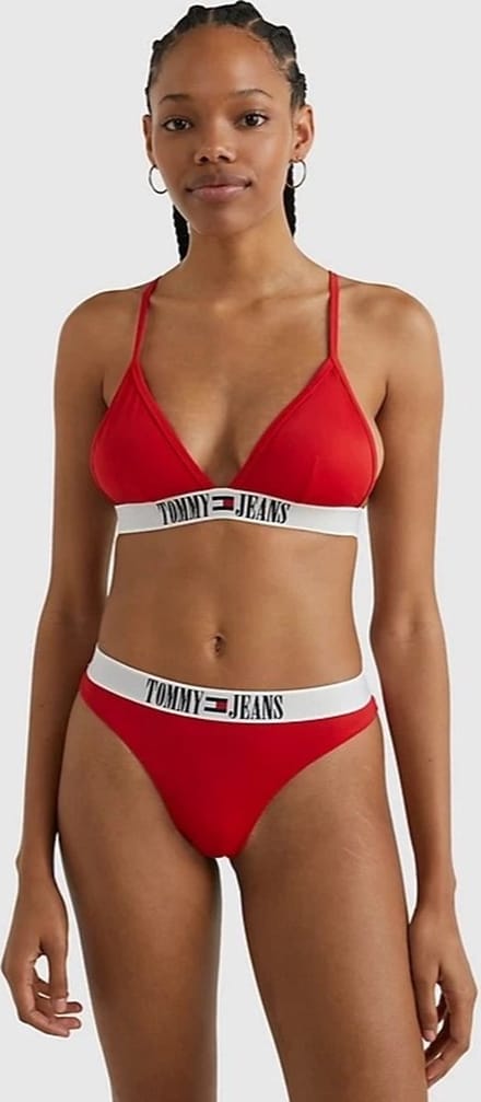 Tommy Hilfiger - Triangel Bikini met Brazilian Slip - Rood - Maat L