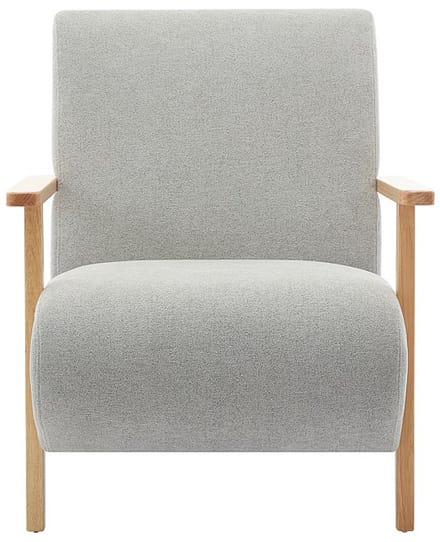 Vente-unique Fauteuil van grijze stof en hout JULOMO