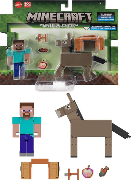 Minecraft Steve and Donkey Figures
