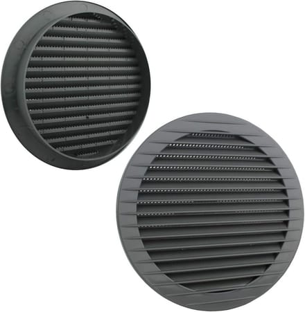 Ventilatierooster Rond met Insectenhor en Flens - Grijs - Ø 150 mm