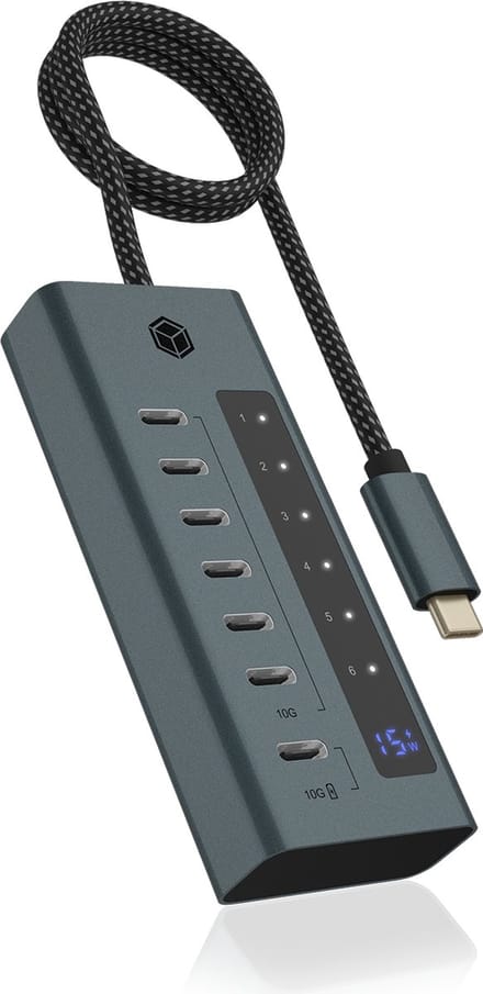 ICY BOX IB-HUB1457-C31 USB-C Hub - 7 Poorten - USB 3.2 Gen 2 - 10 Gbps