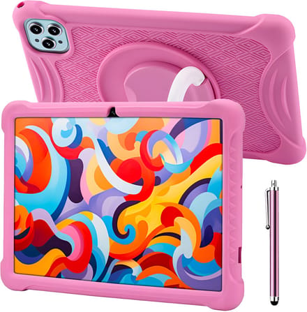 ATouch Kindertablet Tab 10 Plus – Kindertablet Vanaf 3 jaar – Kindertablets 2026 Model – 10 Inch Kids Tablet – Android 15 – Kinder Tablet – Inclusief 64GB+64SD & Screenprotector - Roze