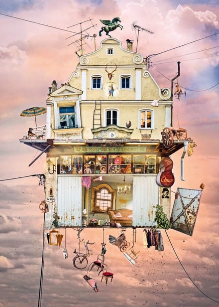 Heye puzzel Treasure House 1000 stukjes Fly High kunst puzzel.