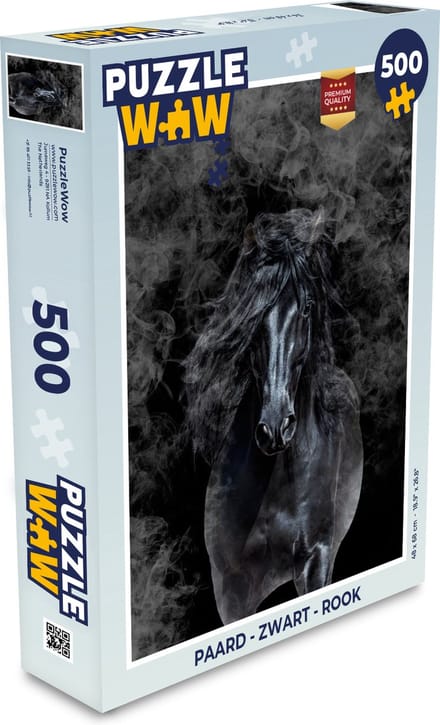 Puzzel Paard - Zwart - Rook - Legpuzzel - Puzzel 500 stukjes